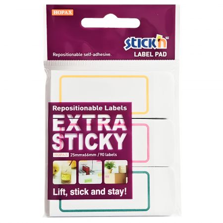 Etichete dosare, 25x65 mm, 3x30 buc/set, STICK'N 