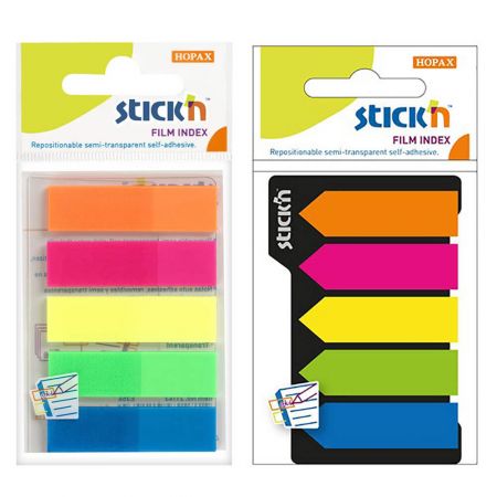 Stick index plastic transparent color 45 x 12 mm, STICK'N