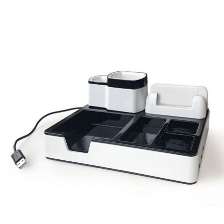 Suport accesorii birou cu 3 porturi incarcare USB - MONOLITH DO-