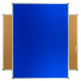 Panou cu 2 fete textil/pluta, 120x240 cm, rama aluminiu