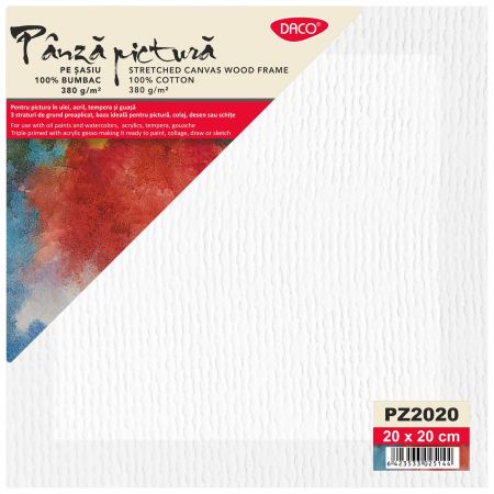 Panza pe sasiu 380 g, 20x20 cm, DACO PZ2020, 2 buc/set