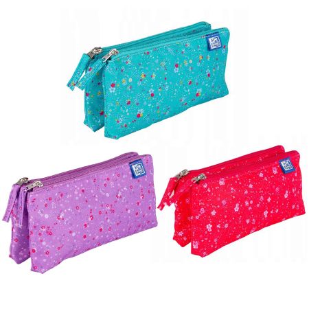 Etui dublu cu fermoare OXFORD Floral
