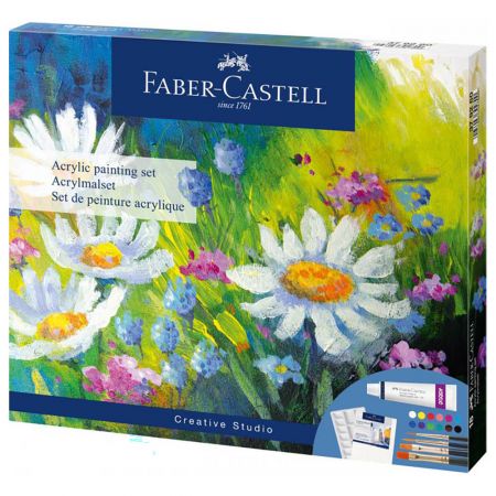 Set culori acrilice, 18 piese/set, FABER-CASTELL FC379280