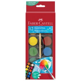 Acuarele pastila 30 mm, 12 culori/set FABER-CASTELL, FC125018