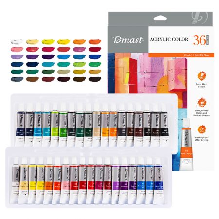 Culori acrilice 12 ml, 36 tuburi/set, DMAST by Pebeo