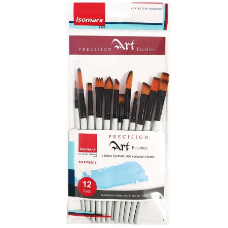 Pensule ISOMARS Artist PBA12, 12 buc/set