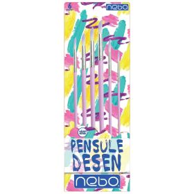 Pensule varf rotund NEBO, 6 buc/set