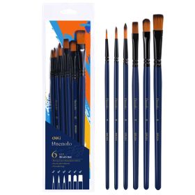 Pensule varf rotund si tesit DELI Finenolo, 6 buc/set