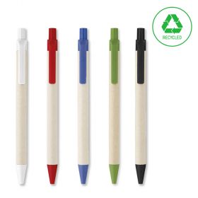 Pix cu mecanism, din carton reciclat, scriere albastra, 0.5 mm