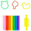 Plastilina 8 culori/set 100g cu 4 forme modelaj, DELI Dough it!