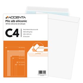 Plic C4 alb siliconic, 25 buc/set, ACCENTA