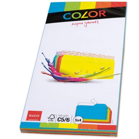 Plicuri felicitari 114 x 229 mm, ELCO Color, 20 buc/set 
