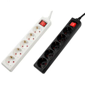 Prelungitor 5 prize, intrerupator, 1.8 m, Schuko