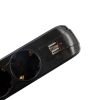 Prelungitor 5 prize, 2 porturi USB, intrerupator, 4.5 m, Schuko, SPACER