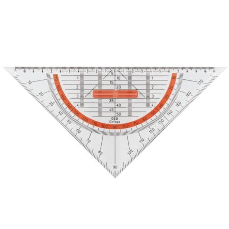 Echer profesional 25 cm cu raportor si maner detasabil, ARISTO