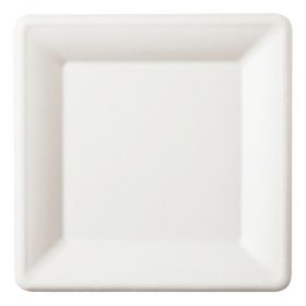 Farfurii patrate din trestie de zahar BIODECK, 20 cm, 50 buc/set