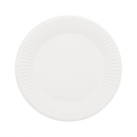 Farfurii din carton alb SAFIR, 18 cm, 25 buc/set