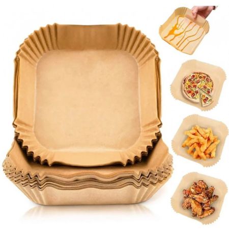 Hartie de copt airfryer, 20x20x4.5 cm, CLARINA, 50 buc/set