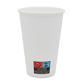 Pahare carton alb 300 ml, 12 oz, 50 buc/set