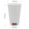 Pahare carton alb 470 ml, 16 oz, 50 buc/set