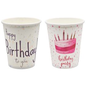 Pahare carton color 240 ml, 8 oz, SAFIR Party, 15 buc/set