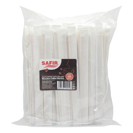 Palete cafea lemn, SAFIR, 14 cm, 250 buc/set