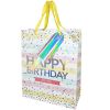 Punga cadou din hartie lucioasa, 26x12x32 cm, Happy Birthday Pastel