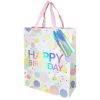Punga cadou din hartie lucioasa, 26x12x32 cm, Happy Birthday Pastel