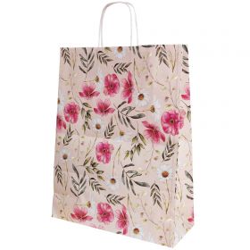 Punga cadou din hartie, 32x12x41 cm, model floral