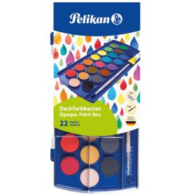 Acuarele 22 culori/set + tub alb, PELIKAN 721662