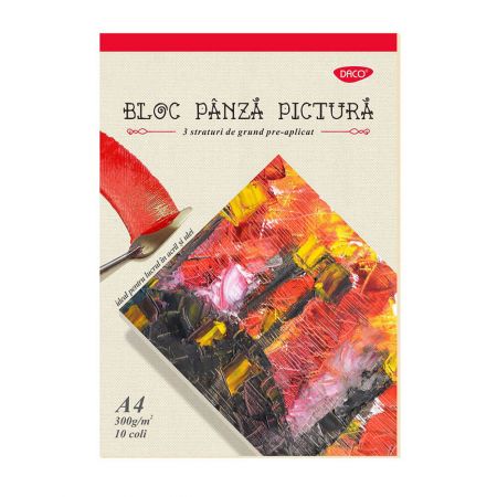 Bloc pictura ulei panza A4, 300 g, DACO, 10 file