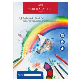 Bloc de desen A3, 100 g/mp, FABER-CASTELL, 20 file