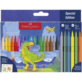Carioci 18+6 culori/set FABER-CASTELL Dino, FC554222