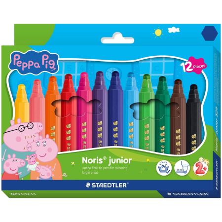 Carioci 2 ani STAEDTLER Noris Junior Peppa Pig, 12 culori/set