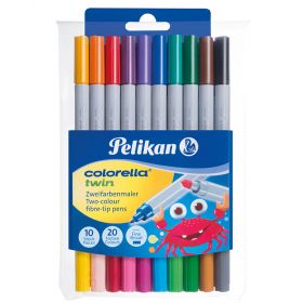 Carioci cu 2 capete PELIKAN Colorella Twin, 10 buc/set