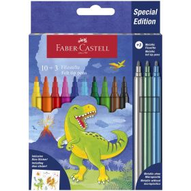 Carioci 10+3 culori/set FABER-CASTELL Dino, FC554214