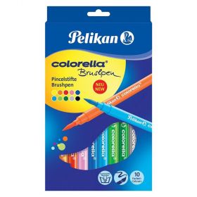 Carioci pensula PELIKAN Colorella Brushpen, 10 culori/set