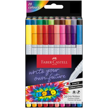 Carioci scoala FABER-CASTELL Grip Boldpen, 20 buc/set