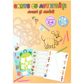 Carte de activitati, A4, Jocuri si Jucarii, 3-4 ani