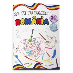 Carte de colorat A4, motive Romania, 24 pagini