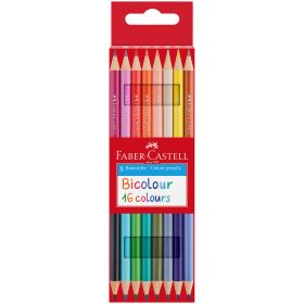 Creioane 2 capete FABER-CASTELL Bicolor, 8 buc/set