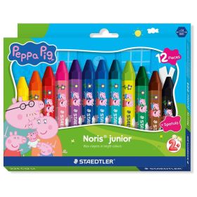 Creioane colorate cerate STAEDTLER Noris Junior Peppa Pig, 12 culori/set
