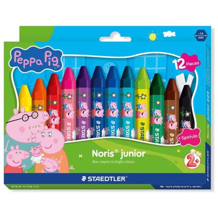 Creioane ceara STAEDTLER Noris Junior Peppa Pig, 12 culori/set