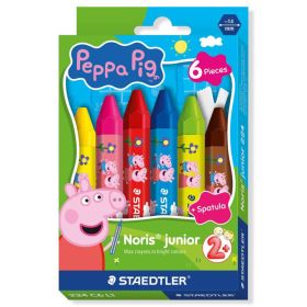Creioane colorate cerate STAEDTLER Noris Junior Peppa Pig, 6 culori/set