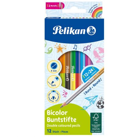 Creioane 2 capete PELIKAN Bicolor