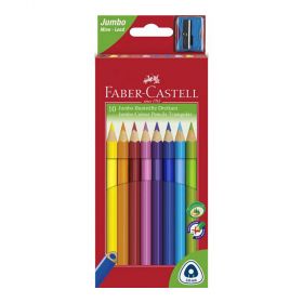 Creioane colorate eco Jumbo, 10 culori/set, FABER-CASTELL, FC116510