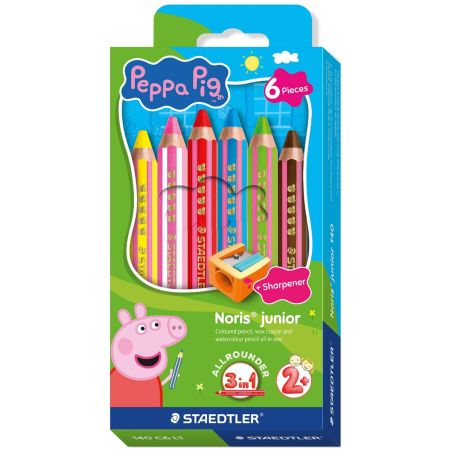 Creioane groase STAEDTLER Noris Junior Peppa Pig, 6 buc/se