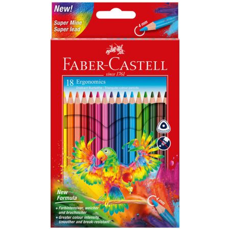 Creioane copii FABER-CASTELL, 18 buc/set
