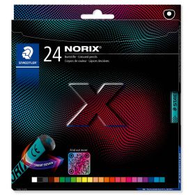 Creioane colorate semirotunde STAEDTLER Norix, 24 culori/set