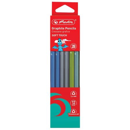 Creioane 2B HERLITZ Soft Touch, 12 buc/set